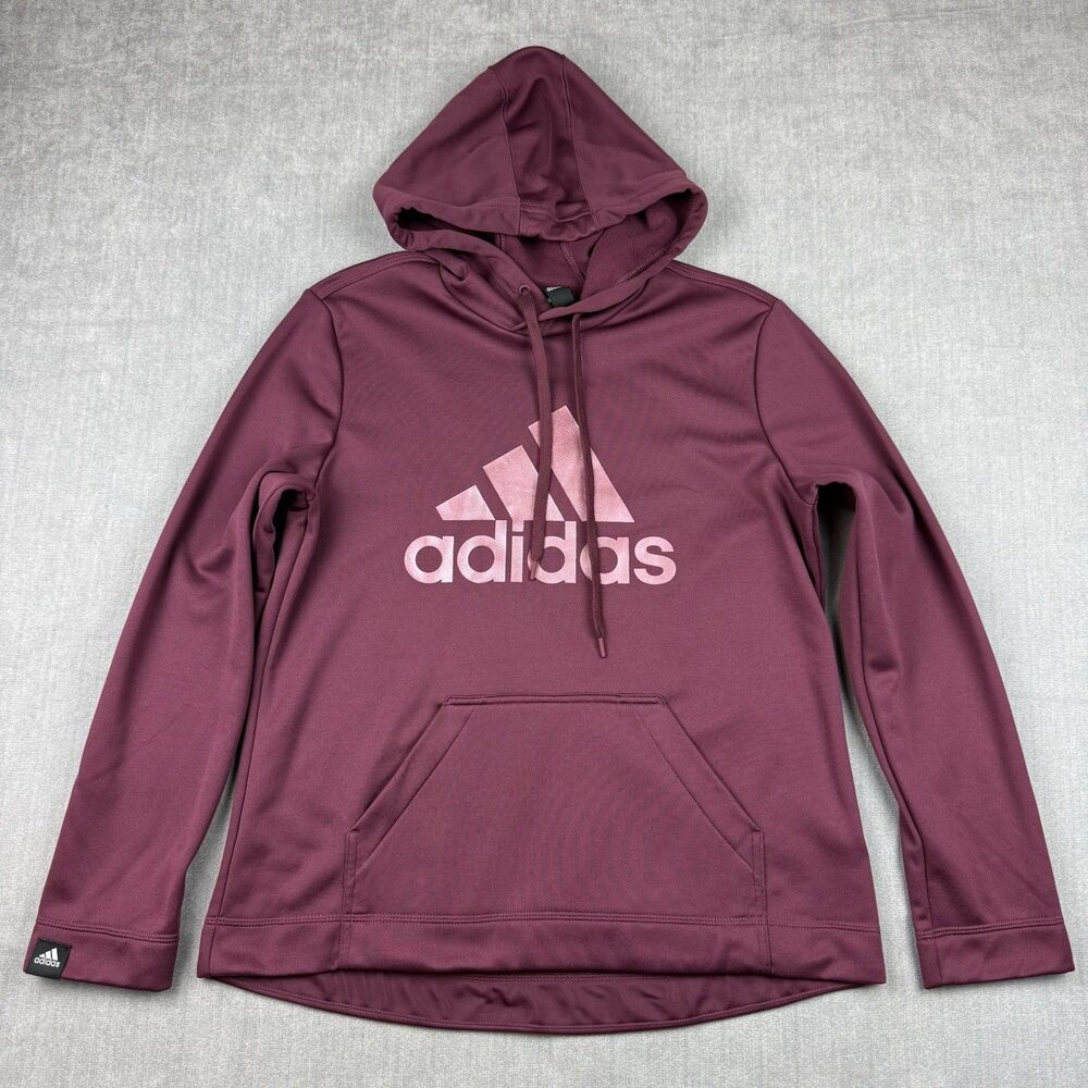 Adidas Game and Go Big Logo Hoodie Womens Lg  Purple AEROREADY Pullover